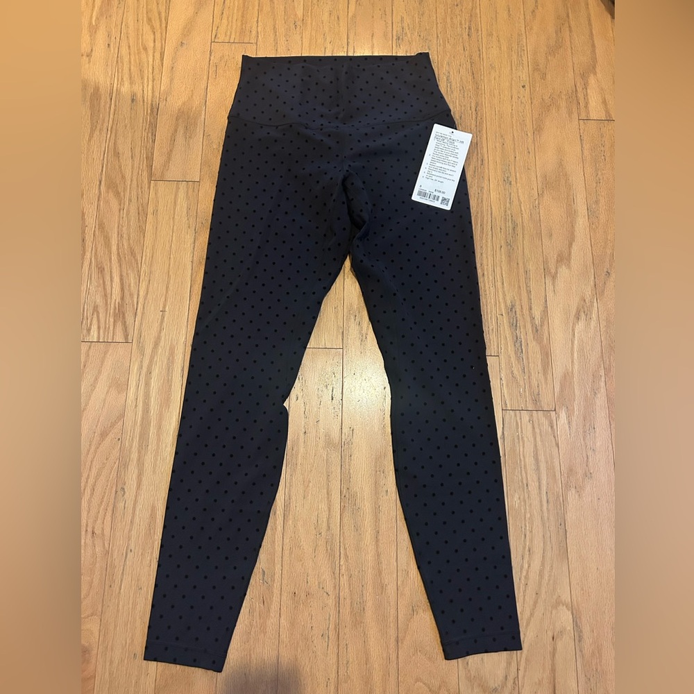 Lululemon NWT Align Flock Polka Dot Leggings size 8 28”